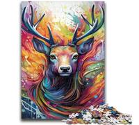 1000 Piece Jigsaw Puzzles for Adults Animal Reindeer 1000 Piece Puzzle,is Ideal As Gifts for The Whole Family Suitable for And 14 (50x75cm)