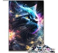 1000 Piece Jigsaw Puzzles for Adults Animal Universe Black Cat Puzzle Made of cardboard,Ideal Holiday Or Birthday Gift, Party Game Toy 1000pcs(26x38cm)