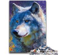 1000 Piece Jigsaw Puzzles for Adults Animal Wolf Art Stress Reliever Difficult Challenge Suitable for Desktop Decoration 26x38cm