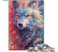 1000 Piece Jigsaw Puzzles for Adults Animal Wolf Colour Jigsaw Puzzles Made of cardboard, Ideal for Office, Bedroom, Living Room Decor 1000pcs(26x38cm)