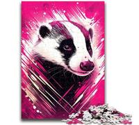 1000 Piece Jigsaw Puzzles for Adults Animals Honey Badger Teenager Jigsaw,Birthday Present, Gifts, Wall Art for Age 14 Years Up (38x26cm)