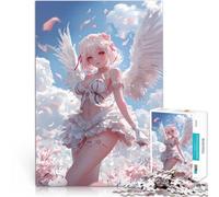 1000 Piece Jigsaw Puzzles for Adults Anime Angel Girl in Bloom Heaven Wings Quizspiel Perfekte Dekoration38x26cm