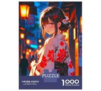 1000 Piece Jigsaw Puzzles for Adults Anime Girl in Kimono Puzzles for Adults Relaxing Games A Work of Art Difficult And Challenge 38x26cm/1000pcs
