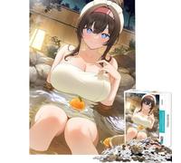 1000 Piece Jigsaw Puzzles for Adults Anime Girl in Onsen Impossible Game for Educational Game Challenge Toy Gifts Ideas Learning Educational (Size 38x26cm)
