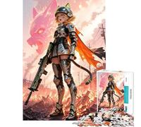 1000 Piece Jigsaw Puzzles for Adults Anime Girl Warrior in Post-Apocalyptic Setting Jigsaws for Adults Fun Games Stress Reliever Difficult And Challenge (Size 50x75cm)