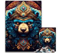 1000 Piece Jigsaw Puzzles for Adults Art Brown Bear Wooden Puzzles High-Difficulty Brain Teaser for Teenagers 50x75CM/19.68x29.52inch