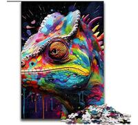 1000 Piece Jigsaw Puzzles for Adults Art Chameleon Adult Jigsaw Puzzles 1000 Pieces Perfect for Family Fun on Birthdays, Christmas (Szie 26x38cm)
