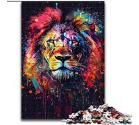 1000 Piece Jigsaw Puzzles for Adults Art Colourful Lions Jigsaw Puzzles Made of cardboard, Ideal for Office, Bedroom, Living Room Decor 1000pcs(26x38cm)