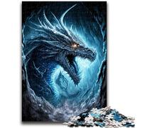 1000 Piece Jigsaw Puzzles for Adults Art Ice Dragon 1000 Pieces for Adults,Brain Intelligence Challenge Addictive Toys for Home Decoration (38x26cm)