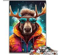 1000 Piece Jigsaw Puzzles for Adults Art Moose Jigsaw Puzzles for Adults size50x75cm Perfect for Teenagers, Family Bonding, Brain Teaser & DIY Home Decor Gift