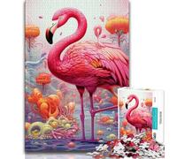 1000 Piece Jigsaw Puzzles for Adults Art Psychedelic Flamingo 1000 Piece Puzzle,is Ideal As Gifts for The Whole Family Suitable for And 14 38x26cm