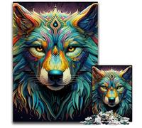 1000 Piece Jigsaw Puzzles for Adults Art Wolf Wooden Puzzles High-Difficulty Brain Teaser for Teenagers 50x75CM/19.68x29.52inch