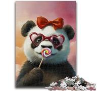 1000 Piece Jigsaw Puzzles for Adults Artistic Panda Staycation Kill Time with Fully Interlocking Randomly Shaped Pieces 26x38cm