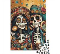 1000 Piece Jigsaw Puzzles for Adults Artistic Skeleton Couple Creative Rectangular Wood Puzzle 1000pcs (75x50cm)