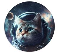 1000 Piece Jigsaw Puzzles for Adults Astronaut Cat Jigsaw Puzzles Ideal for Family Fun, Relaxation 67.5x67.5cm