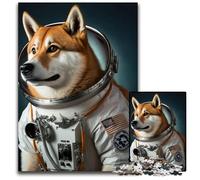 1000 Piece Jigsaw Puzzles for Adults Astronaut Dogs Shiba Inu Jigsaw Puazzles for Adults for Birthdays Holidays Best for Christmas 1000 PCS(38x26cm)