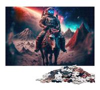 1000 Piece Jigsaw Puzzles for Adults Astronaut Horse Jigsaw for Gifts Family Game Stress Reliever Difficult Challenge Puzzle 1000 PCS(38x26cm)