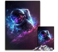 1000 Piece Jigsaw Puzzles for Adults Astronaut in Space Wooden Puzzles Perfect for Halloween Christmas Birthday Gift 1000 PCS(75x50cm)