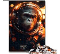 1000 Piece Jigsaw Puzzles for Adults Astronaut Monkey, Challenging Game And Family Play with Fully Interlocking Randomly Shaped Pieces (Size 50x75cm)