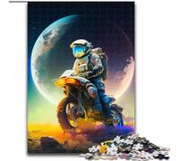 1000 Piece Jigsaw Puzzles for Adults Astronaut Motorcycle Wooden Jigsaw Puzzles size 50x75cm Relax & Challenge, Colorful Home Decor Art, for Friends