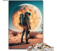 1000 Piece Jigsaw Puzzles for Adults Astronaut on New Planet Wooden Puzzles Family Fun Craft, Perfect for Birthdays, Holidays Size 50X75CM