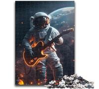 1000 Piece Jigsaw Puzzles for Adults Astronaut Playing Guitar Learning Educational Toys Family Games Enhance Love between Couples 26x38cm