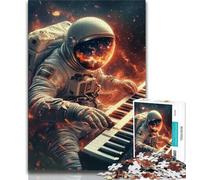 1000 Piece Jigsaw Puzzles for Adults Astronaut Playing Piano 1000 Piece Puzzle,is Ideal As Gifts for The Whole Family Suitable for And 14 75x50cm