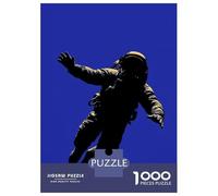 1000 Piece Jigsaw Puzzles for Adults Astronaut Silhouette - Space Explorer on Blue Adult Jigsaw Puzzle Toy Wall Decor Wall Decoration Unique Gifts for Birthday And Christmas 70x50cm/1000pcs