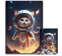 1000 Piece Jigsaw Puzzles for Adults Astronaut Space Cat Wooden Jigsaw Challenging Brain Teaser for Teenagers Family Game Night Fun 1000 PCS(75x50cm)