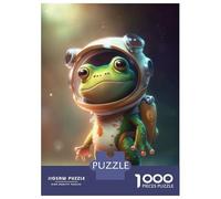 1000 Piece Jigsaw Puzzles for Adults Astronaut Space Frog Jigsaws for Adults Brain Teaser Game Stress Reliever for Is Ideal As A Gift 52x38cm/1000pcs