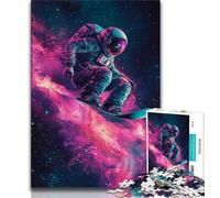 1000 Piece Jigsaw Puzzles for Adults Astronaut Space Surfing,Help The Brain Exercise Addictive Toys to Cultivate Patience Artists Collection,Fine Art 50x75cm