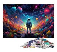 1000 Piece Jigsaw Puzzles For Adults Astronaut Standing on Colorful Galaxy Puzzles for Adults & Kids Paper Jigsaw Great Gift 1000pcs(38x26cm)