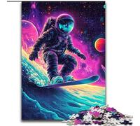 1000 Piece Jigsaw Puzzles for Adults Astronaut Surfing, Analysis And Logic with Fully Interlocking Randomly Shaped Pieces for And Age 14 Years Up 26x38cm
