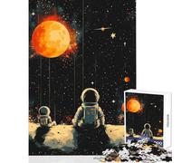 1000 Piece Jigsaw Puzzles for Adults Astronauts on A Distant Planet Toy Wall Decor Funny Gift Brain Teaser Game Difficult And Challenge Size 50x75cm