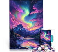 1000 Piece Jigsaw Puzzles for Adults Aurora Borealis Mountain Landscape Hands-on-Spiel für Heimdekoration52x38cm