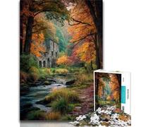 1000 Piece Jigsaw Puzzles for Adults Autumn Forest, Challenging Game Toys,with Matching Poster And Trivia Sheet for Age 14 38x26cm
