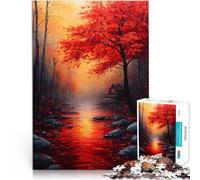 1000 Piece Jigsaw Puzzles for Adults Autumn River Cottage Spiele Spielzeug Geschenk Wunschliste mit dem Weihnachtsmann38x26cm