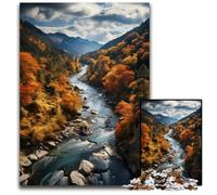 1000 Piece Jigsaw Puzzles for Adults Autumn River Valley Wooden Jigsaw Challenging Brain Teaser for Teenagers Family Game Night Fun 1000 PCS(75x50cm)