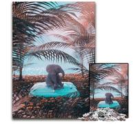 1000 Piece Jigsaw Puzzles for Adults Baby Elephant on Pillow Difficult Puzzles for Adults Educational Activity for Cognitive Skills Cognitive Skill Improvement 1000 PC