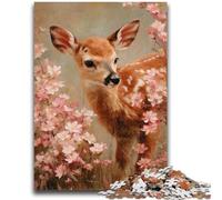 1000 Piece Jigsaw Puzzles for Adults Baby Sika Deer Oil Painting 1000 Pieces for Adults,Family Educational Games Home Decoration Gift (38x26cm)