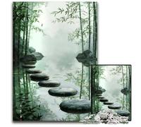 1000 Piece Jigsaw Puzzles for Adults Bamboo Harmony Steps Wooden Jigsaw Challenging Brain Teaser for Teenagers Family Game Night Fun 1000 PCS(75x50cm)