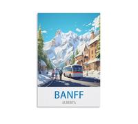 1000 piece jigsaw puzzles for adults，Banff Alberta Challenging Festive Family Puzzle, Premium Artwork for Relaxation & Decor 70x50cm