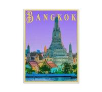 1000 Piece Jigsaw Puzzles for Adults，Bangkok Thailand Vintage Travel Poster，Classic Puzzle Difficult Puzzle Fun Creative DIY Toys Gifts for Girls And Boys, Family Games（75x50cm）-AK43