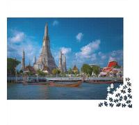1000 Piece Jigsaw Puzzles for Adults Bangkok Thailand Wat Arun Jigsaw Puzzles for Adults Thailand Attractions Wood Puzzle Challenging Therapeutic Fun Fantasy & Mythology 1000pcs (75x50cm)