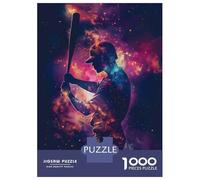 1000 Piece Jigsaw Puzzles for Adults Baseball Galaxy Silhouette Puzzle for Adults Anti-Stress Toys But Fun And Humorous Birthday And Unique Gifts 38x26cm/1000pcs