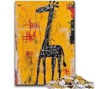 1000 Piece Jigsaw Puzzles for Adults Basquiat Giraffe 1000 Pieces for Adults,Brain Intelligence Challenge Addictive Toys for Home Decoration (38x26cm)