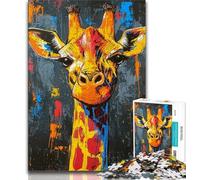 1000 Piece Jigsaw Puzzles for Adults Basquiat Giraffe,Decompressing Intellectual Educational Toy Educational Game for Birthday,Chrismas 38x26cm