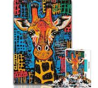 1000 Piece Jigsaw Puzzles for Adults Basquiat Giraffe Teenager Jigsaw,Learning Educational Toys Family Games Unique Birthday And Gifts (size 38x26cm)