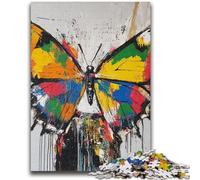 1000 Piece Jigsaw Puzzles for Adults Basquiat Style Butterfly Educational Family Game Wall Decoration Unique Birthday And Xmas Gifts 38x26cm