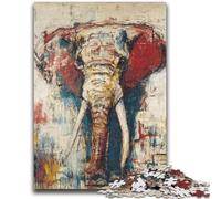1000 Piece Jigsaw Puzzles for Adults Basquiat-style Elephant for Ages 14 And over For Family Fun & Game Night Gift Toys 26x38cm